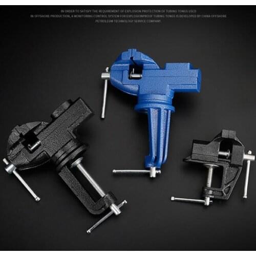 Light Duty Mechanic Clamp-on Table Vise 360 Degree Swivel Base Cast Iron Table Top Clamp Press Vice with Anvil