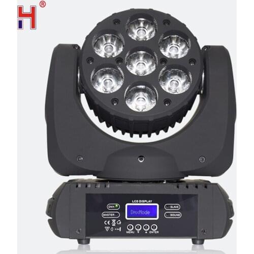 LED Moving Head Light Wash 7X12W RGBW DMX Washer Stage Lighting For DJ Nightclub Party Dicso Lighting Effect
