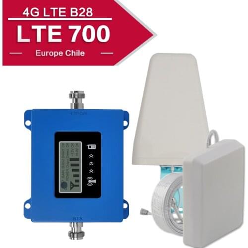 4g Signal Booster Internet Amplifier Mobile Phones Cellular Amplifier Repeater LTE 700 Band 28 Network 4G Antenna Chile Europe