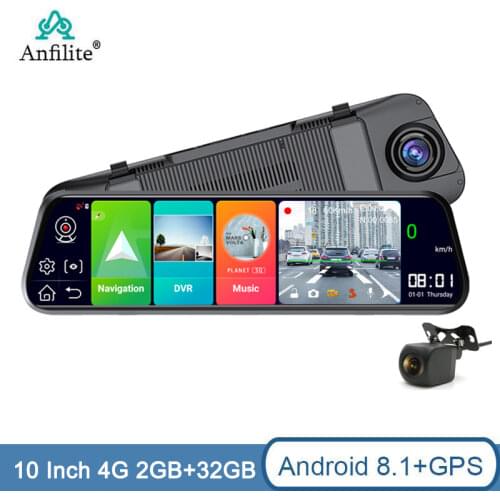 10 "4G Dash Cam Car Rearview Mirror ADAS Android 8.1 1080P HD Auto Recorder WIFI Bluetooth GPS Navigation G-sensor Car DVR