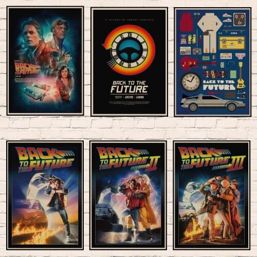 Classic Movie Back To The Future Vintage Art Posters for Home Bar Living Decor Kraft Paper High Quality Poster Wall Sticker