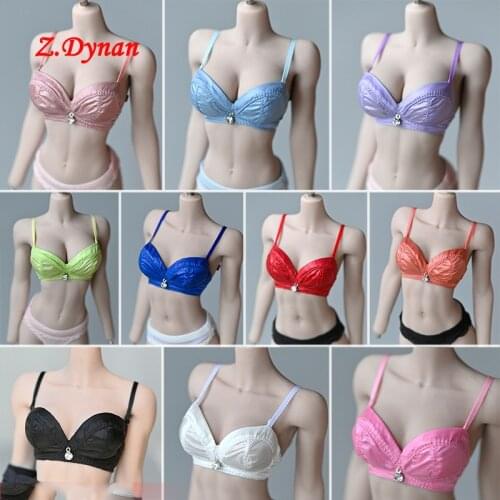 1/6 Scale Female Black Bra Corsage Camisole Clothes Sexy Sling Underwear Short Top Fit 12'' Female PH TBL Figure Seamless Body
