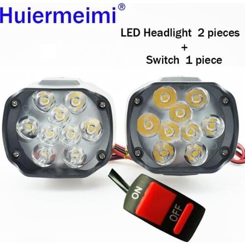 1 pair Motorcycle LED Headlight Scooter 12V 6500K Moto Fog lamp Motorbike Spot Head Lights Lamp DRL auxiliary Spotlight Headlamp