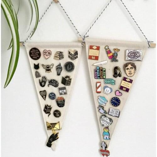 1PC Canvas Enamel Pin Wall Display Pennant Banner Badge Buttons And Lapel Collection Kids Room Home Decoration Accessories Hot
