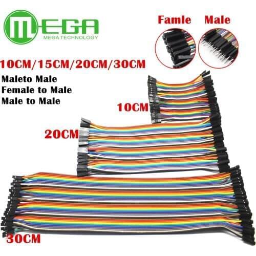 10ROW=400pcs Dupont Line 40Pin Male to Male + Male to Female and Female to Female Jumper Wire Dupont Cable for Arduino DIY KIT