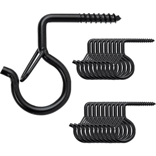20 Pack Outdoor String Light Hanger Hooks with Safety Buckle,for Bird Feeders Wind Chimes Plants Lanterns Light Clips