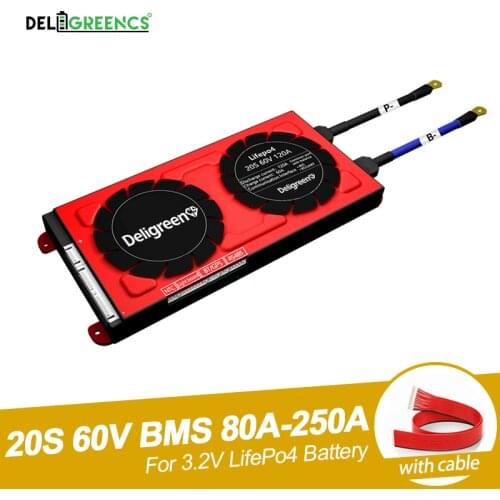20S 60V Hardware BMS 80A 100A 120A 150A 200A 250A BMS for 18650 cell E-bike rated 3.2V lifepo4 Battery Pack