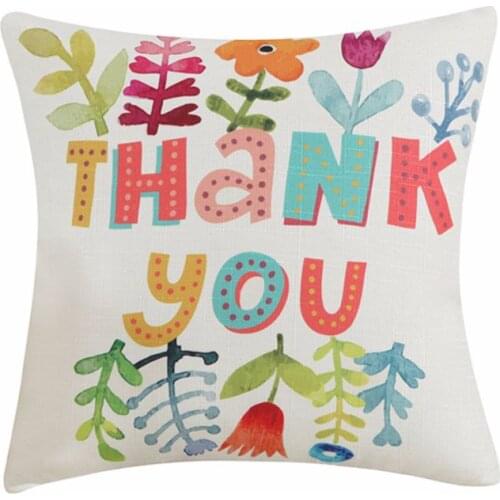 45*45cm Heart Anchor Flowers Printed Decorative Pillow Covers Christmas Decor Cushion Covers Case Cotton Linen Square Pillowcase