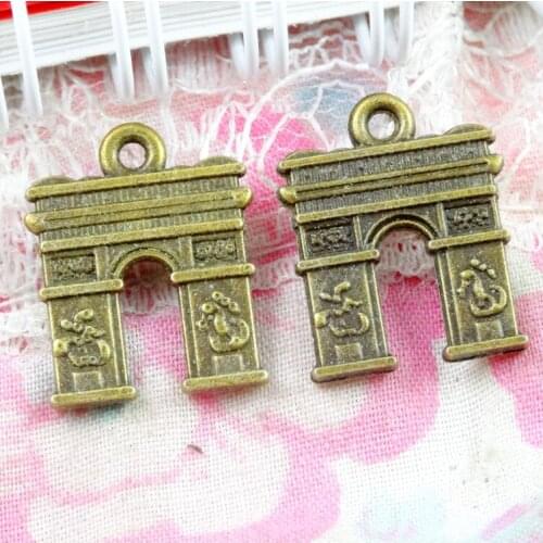 60Pcs 15*18mm Antique Bronze Plated Triumphal Arch Charms Pendants DIY Jewelry Making