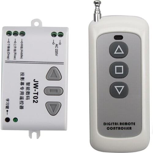 AC 220 V Wireless remote control switch 1 receiver + 1 transmitter tubular motor controller forward/reverse/stop 3 key