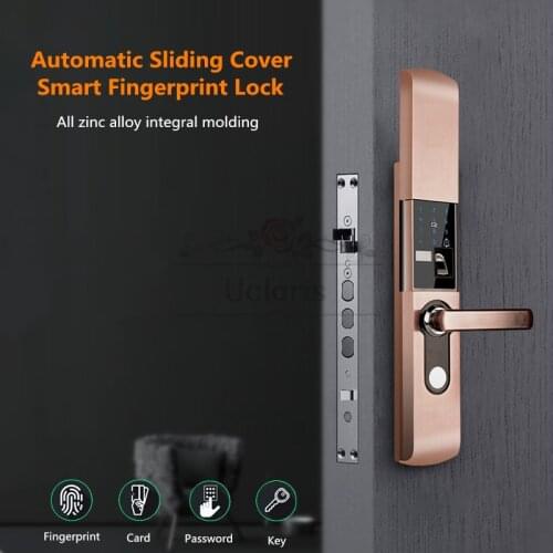 Automatic Sliding Cover Smart Fingerprint Lock K3 Security Intelligent Eletronic Home Zinc Alloy Doorlook With Password,Card,Key