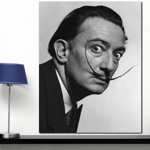 Black White Portrait Salvadoer Dalies Canvas Posters Prints Wall Art Painting Decorative Picture Modern Bedroom Home Decoration
