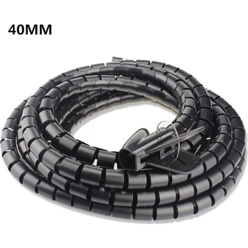 Large Size Cable Holder Organizer 40mm Diameter Spiral Tube Cable Organizer Wire Management Cord Protector Cable Winder