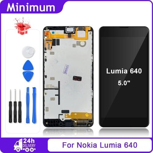 For Nokia Lumia 640 LTE 5.0" LCD Display Touch Screen Digitizer Assembly With Frame + Tools For Microsoft Lumia 640 N640 LCDs