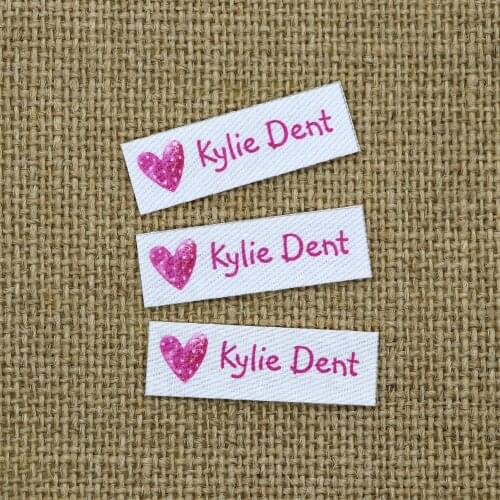 120 pieces Custom Ironing Labels, Custom Clothing Labels, Text, iron on , Organic Cotton Fabric Name Label (YT179)