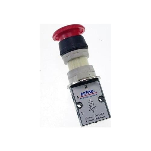 G1/4" 3 Way 2 Position Emergency Stop Mechanical Pneumatic Valve x 1