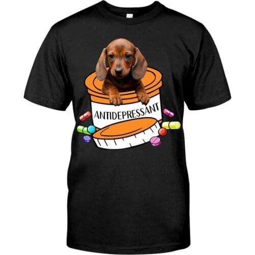 CLOOCL Pet Dog Dachshund Cotton T-Shirt Fashion Summer Harajuku Casual Shirt Tops Funny Cotton Black Tees Drop Shipping
