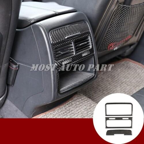 Carbon Fiber Console Rear Air Vent Outlet Trim Cover For VW Touareg 2011-2018 Car accesories interior Car decoration