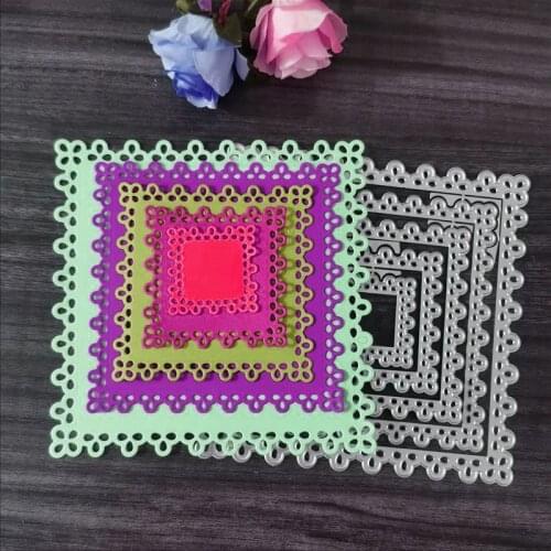 Square size lace background album Metal Cutting Dies for DIY Scrapbooking Album Paper Cards Decorative Crafts Embossing Die Cuts