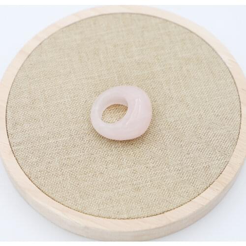 Hot! 1pcs Hot Fashion NaturalPink CrystalStone Big Rings Women Men Glossy Face Finger Ring for Women Men Jewelry Dropshipping