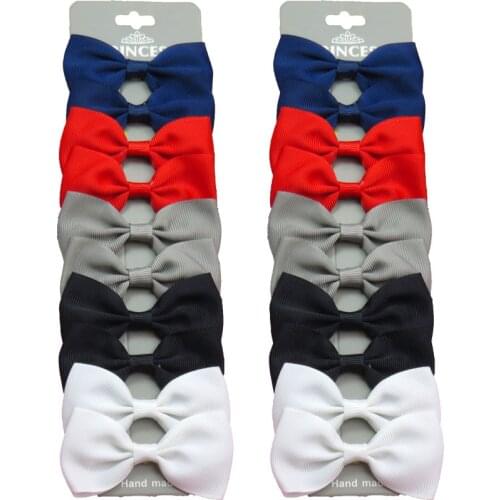 20PCS/Lot Lovely Dark Color Hairpins Grosgrain Ribbon Bows Clips 2020 Korean Creativity Hair Accessories For Baby Girls NEW