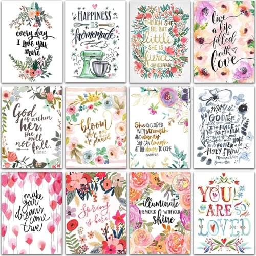 5D DIY Diamond Painting Kit Paint Greeting card Love Text home decor Gift Full Square&Round embroidery mosaic Cross stitch Sale