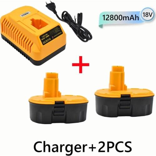 NEWEST 18V 12800mAh Ni-MH Power Tool for Dewalt DC9096 DE9039 DE9095 DW9098 DE9503 DW9096 Replacement Battery+Charger