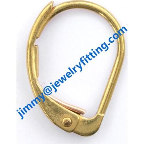 2014 New fashion jewelry findings brass lever back earring clip Screw back earrings clip earring fitting