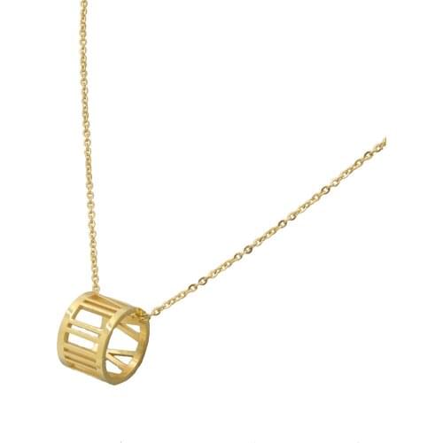 Famous Brand Women Necklace Pendant Gold Colour Stainless Steel Necklace Roman Numeral Luxury Jewelry Female Top Quality