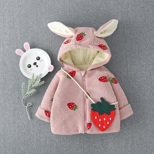 Children Baby Girls Thick Coat +Bag Winter Warm Long Sleeve Hooded Zipper Infant Toddler Coats Baby Clothing 3M-3Y