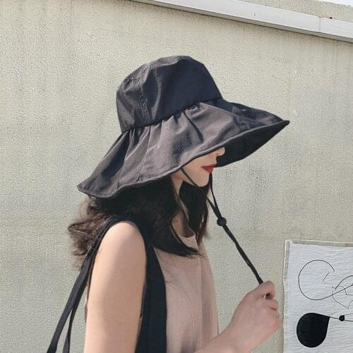 Large Brim Sunscreen Bucket hat Fisherman Hat Spring Summer Outdoor Sunshade Womens bucket hat beach Cap mens fishing Caps