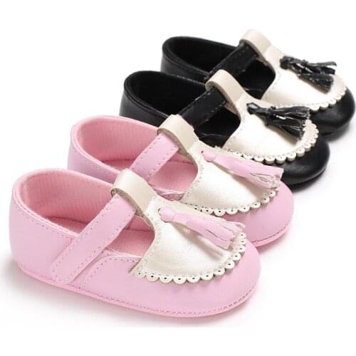 Casual Princess Girl Baby Coloring Fringe Child Pu Leather Toddler Shoes