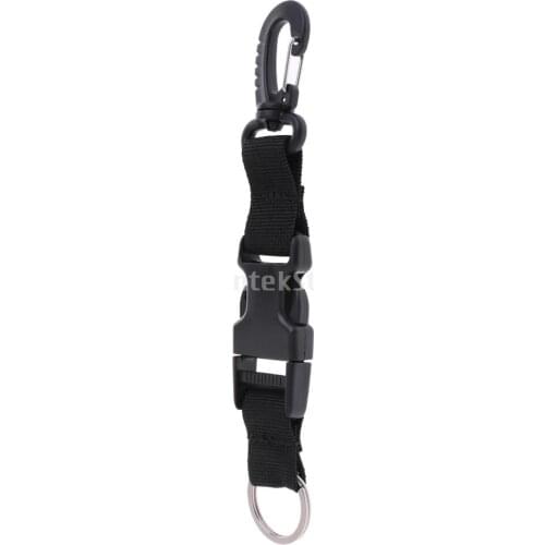 Underwater Scuba Diving Spearfishing Free Diving BCD Webbing Lanyard Holder Strap Quick Release Buckle & Swivel Clip