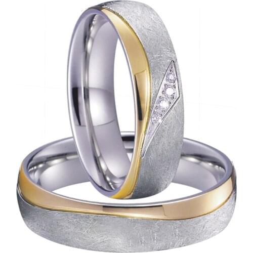 Luxury Handmade LOVERs Couple Wedding Rings Set for Men and Women Gold Silver Color Titanium Jewelry Marriage