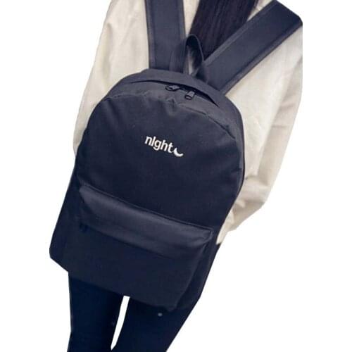 4PCS / LOT Nylon Backpack Letter Embroidery Backpacks For Teenage Girls School Bag Fashion Black Printing Rucksack mochilas