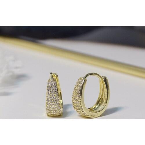 New Fashion Brand Jewelry Elegant Crystal Geometric Stud Earrings for Women Simple Style Gift Full Crystal Earrings