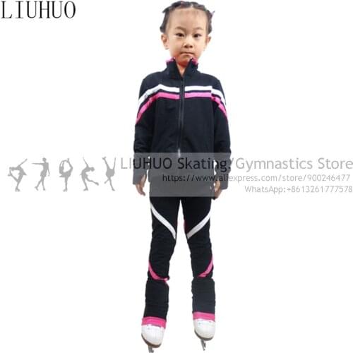 Figure Skating pants Kids Jackets Sets Girls Children Quality Strapes Women Skiing ice skating pantss for skating training wear