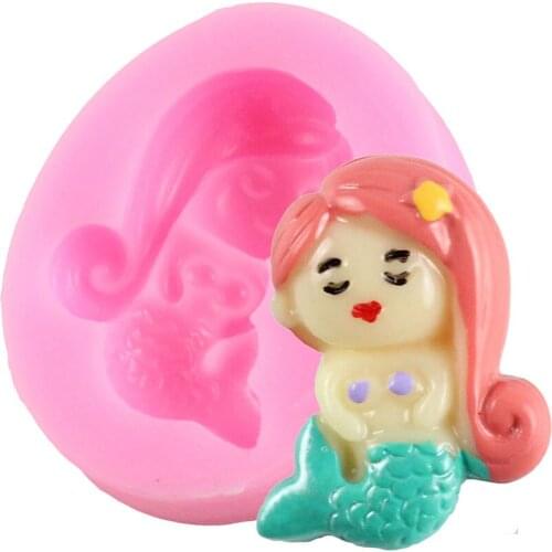 Mermaid Silicone Mold Cake Border Fondant Mould Candy Polymer Clay Chocolate Molds DIY Cupcake Topper Cake Decorating Tools