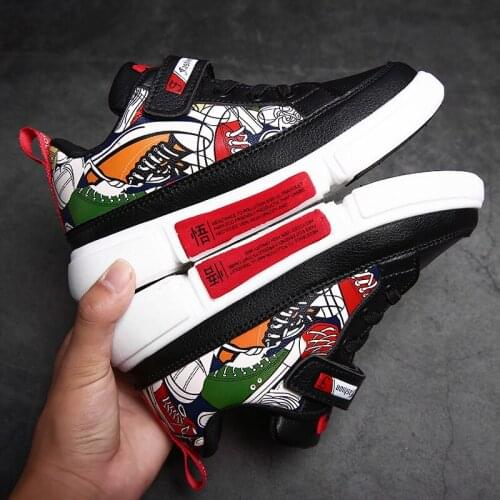 2020 children boys girls street fashion Casual shoes soft Light Comfortable Graffiti Trainers Non-slip Wear-resistant autumn