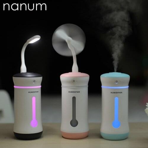 Humidifiers Air Cleaner 3 In1 X2 Cup Humidifier Change Night Lamp Diffuser Mini Cute USB Can Shape Mist Maker Fogger