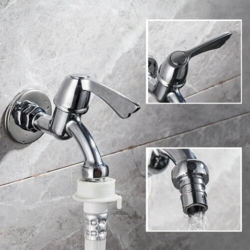 Bathroom Wall Mount Bibcock Garden Faucet Zinc alloy Single Cold Water Machine Sink Mop Pool Outdoor Tap
