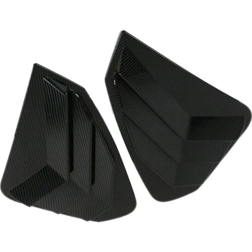 Carbon Fiber Look Rear Triangular Window Cover Trim Side Window Louver Covers for Toyota RAV4 2019-2020