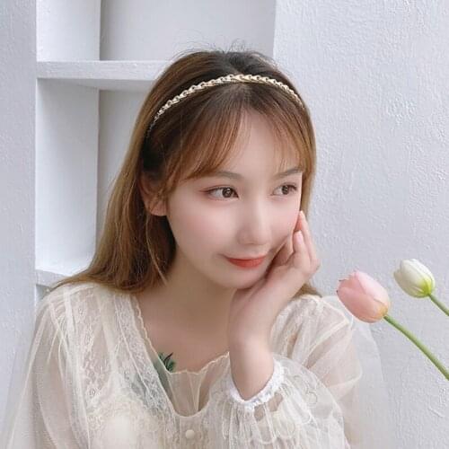 Y1QD Pearls Headbands White Faux Pearl Bridal Headpiece Fashion Hair Style Accessories Elegant Photo Props Headwear for Women