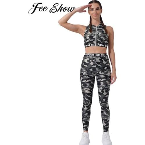 Womens Yoga Set Fitness Sports Suits Gym Clothing Sleeveless Tank Top High Waist Running Leggings Sport Outfits Workout Clothes