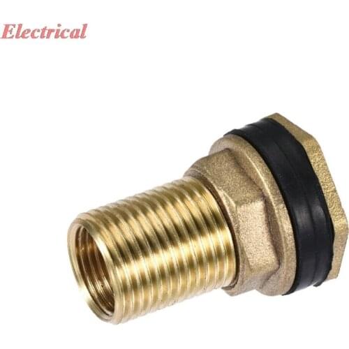 1pc Bulkhead Fitting, BSPT3/8 Female G1/2 Male, with Silicone Gaskets, Brass