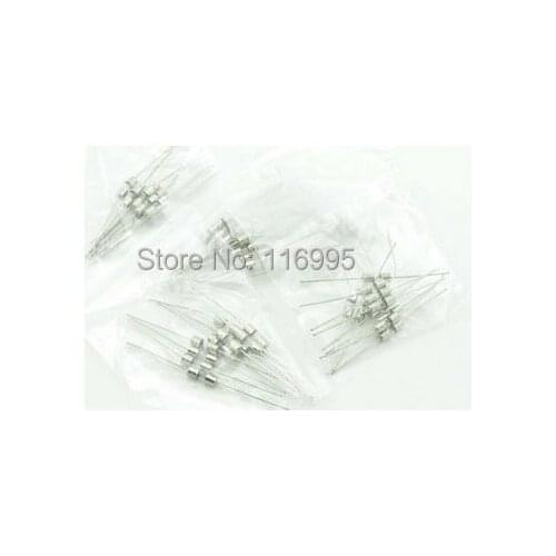 Fast Blow each 10pcs total 50pcs glass Fuse with wire /insurance tube 3.6 * 10 mm / 250 v 0.1A/1A/2A/3A/5A fuse package
