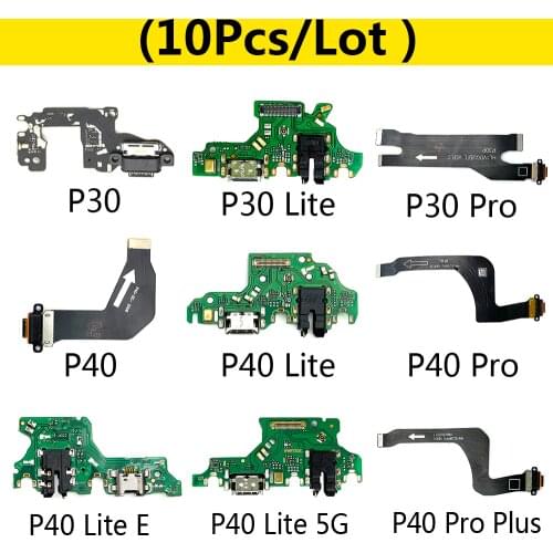 10Pcs USB Charging Port Mic Dock Connector Board Flex Cable For Huawei P10 Plus P20 Pro P30 P9 P8 lite 2017 P40 Pro Lite Plus