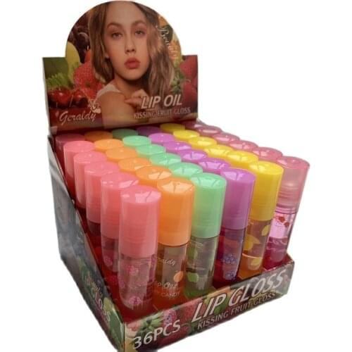 36pcs/lot Fruit Burst Lip Oil Scented Lip gloss Plumping Lip gloss Scented Lip Jelly Moisturizer Shiny Vitamin E Mineral Lip Set