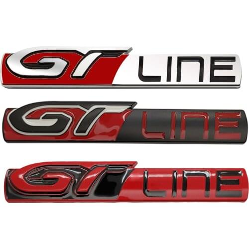 3D metal GT Line Emblem Sticker Rear Trunk Sticker For KIA Optima K5 Stinger Proceed Peugeot 206 207 208 308 408 508 5008 3008