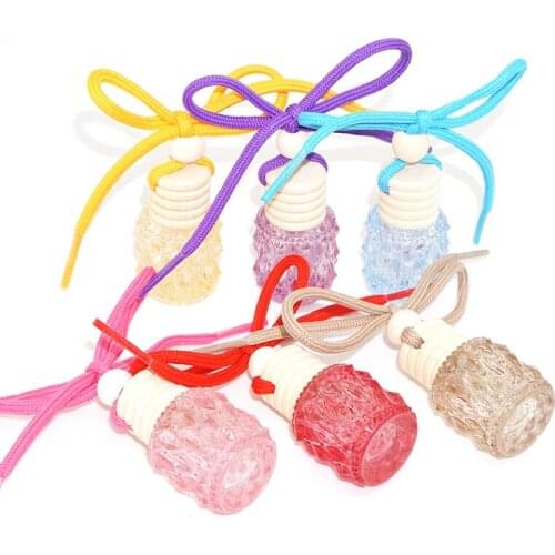 4ML DIY Empty Aromatherapy Essential Oil Pendant Perfume Bottle Colorful Car Rear View Mirror Hanging Ornament Bottles 200pcs